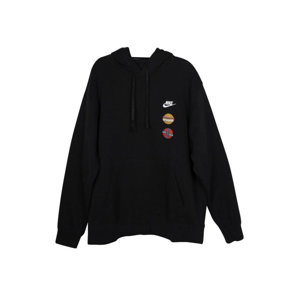 Nike Logo Patch Hoodie in Black Cotton